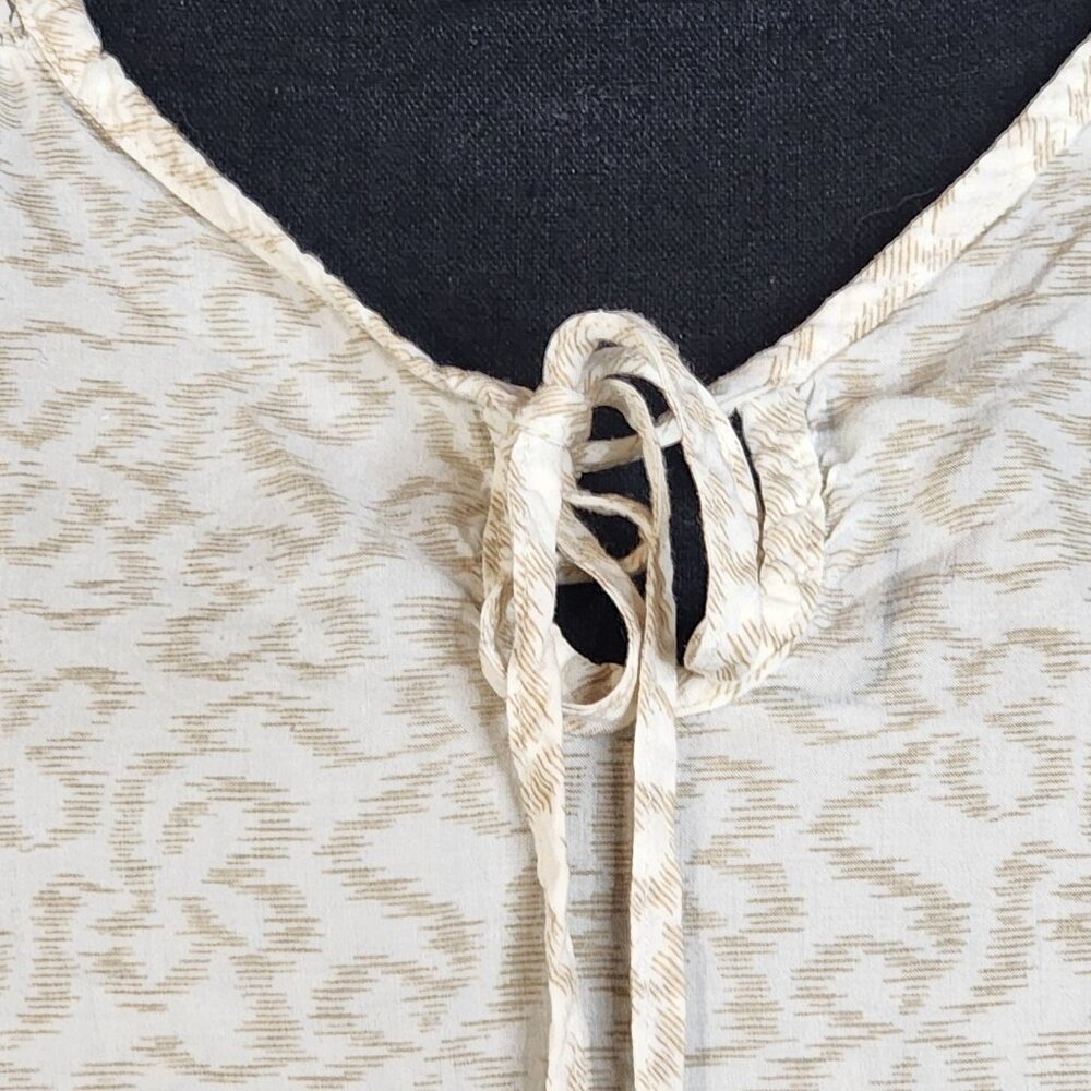 The North Face Cream Abstract Animal Print Viscose Tie Front Annabella Tank Sz L - Picture 6 of 16